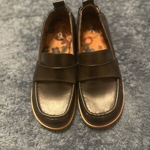 Black Leather Loafers for Women 9.5